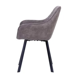 Wohnen Küchenstühle|Esszimmerstühle*Taupe Esstischstuhl mit Armlehnen - Arvita (2er Set)