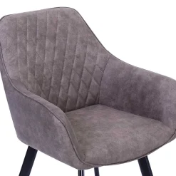 Wohnen Küchenstühle|Esszimmerstühle*Taupe Esstischstuhl mit Armlehnen - Arvita (2er Set)