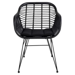 Wohnen Teak Altholz Tisch & Kunstrattan Stühle - Dariofa (siebenteilig)