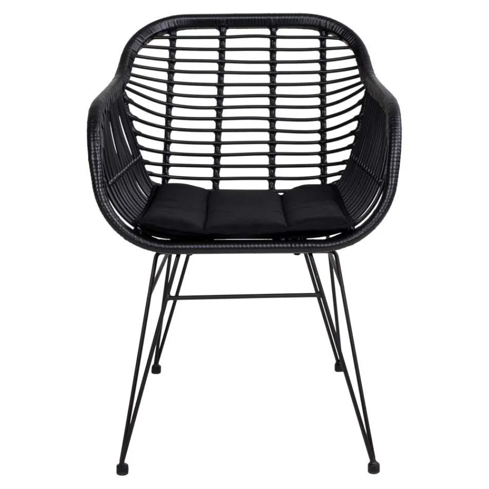 Wohnen Teak Altholz Tisch & Kunstrattan Stühle - Dariofa (siebenteilig)