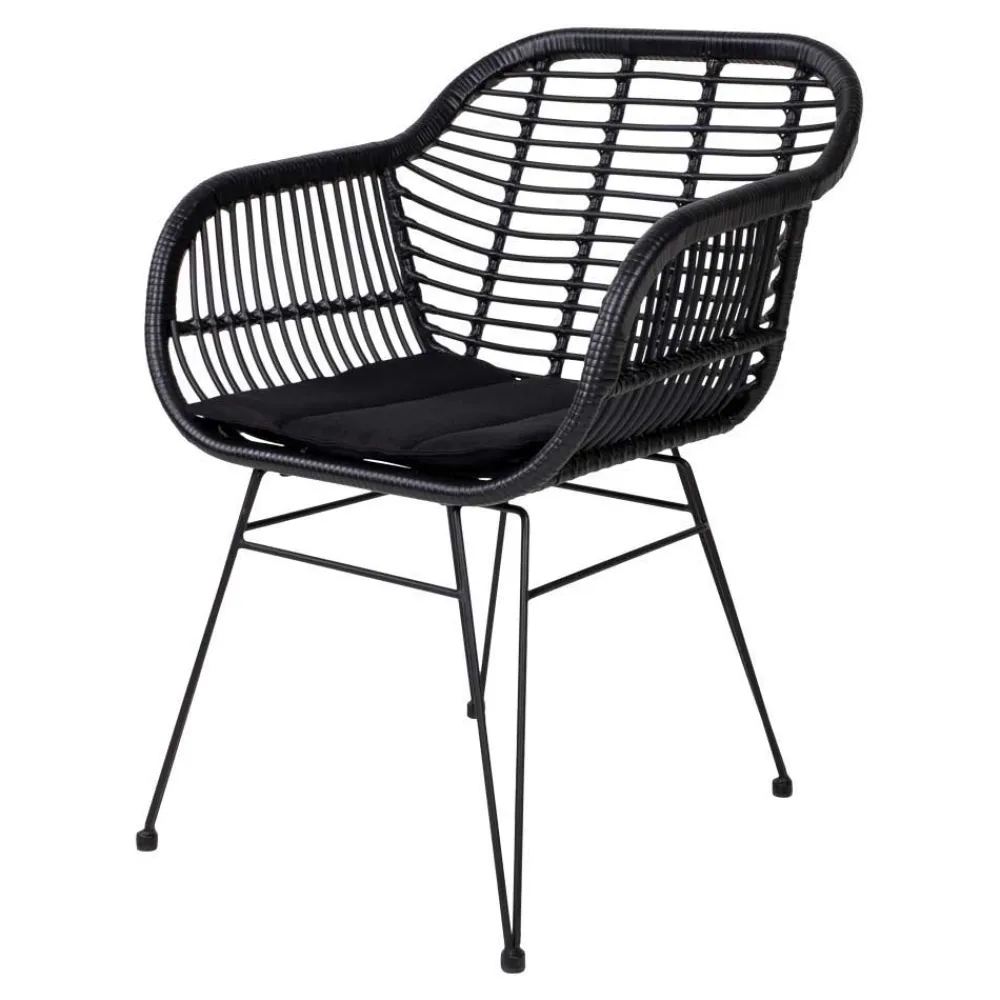 Wohnen Teak Altholz Tisch & Kunstrattan Stühle - Dariofa (siebenteilig)