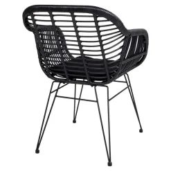 Wohnen Teak Altholz Tisch & Kunstrattan Stühle - Dariofa (siebenteilig)