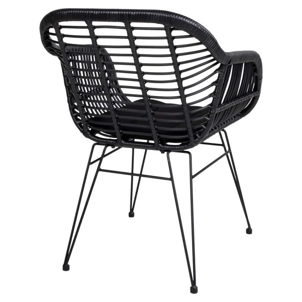 Wohnen Teak Altholz Tisch & Kunstrattan Stühle - Dariofa (siebenteilig)