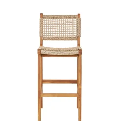 Wohnen Rattanmöbel*Teak Barstühle mit Kordelgeflecht - Merlan