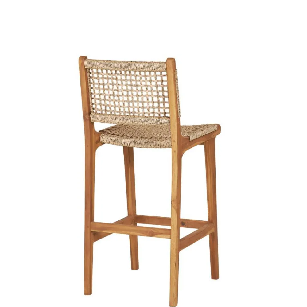 Wohnen Rattanmöbel*Teak Barstühle mit Kordelgeflecht - Merlan