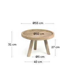 Wohnen Massivholzmöbel|Esszimmertische*Teak Couchtisch mit Drei-Bein-Gestell - Marcel