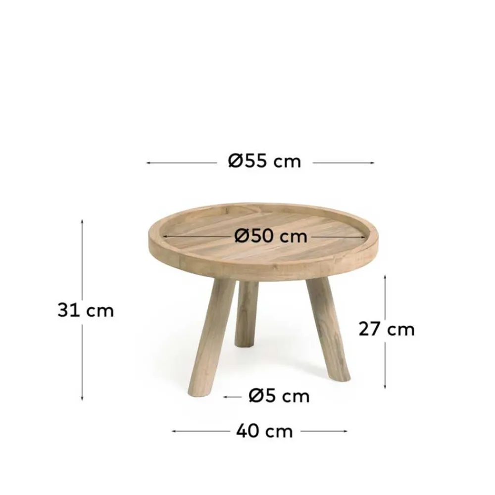Wohnen Massivholzmöbel|Esszimmertische*Teak Couchtisch mit Drei-Bein-Gestell - Marcel
