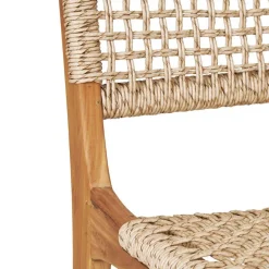 Wohnen Rattanmöbel*Teak Holzstühle mit Kordelgeflecht - Merlan (2er Set)