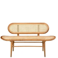 Wohnen Teak Wohnraum Bank mit Wiener Geflecht - Feliana