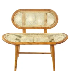 Wohnen Teak Wohnraum Bank mit Wiener Geflecht - Feliana