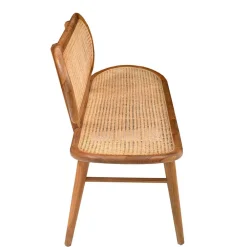 Wohnen Teak Wohnraum Bank mit Wiener Geflecht - Feliana