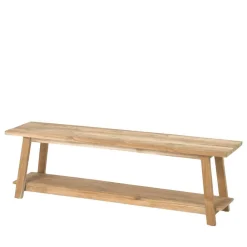 Wohnen Schuhschränke*Teakholz Bank mit Ablageboden - Romitella