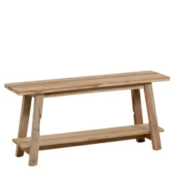 Wohnen Schuhschränke*Teakholz Bank mit Ablageboden - Romitella