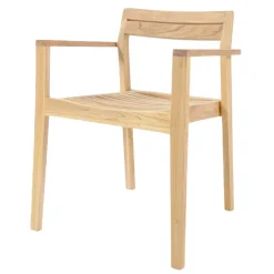 Wohnen Korbmöbel*Teakholz Gartenstühle naturbelassen - Ginhopa (6er Set)