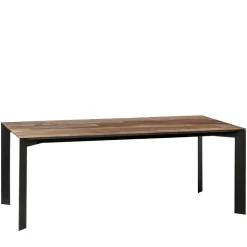 Wohnen Schwarze Möbel|Naturholzmöbel*Teakholz Tisch mit Stahl Gestell Schwarz - Hariesca