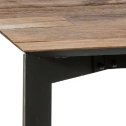 Wohnen Schwarze Möbel|Naturholzmöbel*Teakholz Tisch mit Stahl Gestell Schwarz - Hariesca