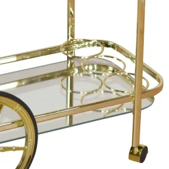 Wohnen Teewagen Parilegro in Messing Glas