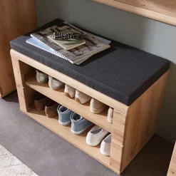 Wohnen Teilmassive Schuhbank mit zwei Fächern - Latenda