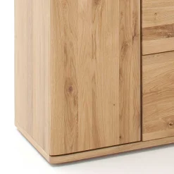 Wohnen Vitrinen|Wohnzimmer-Vitrinen*Teilmassive Wohnzimmervitrine in Eiche - Crokas