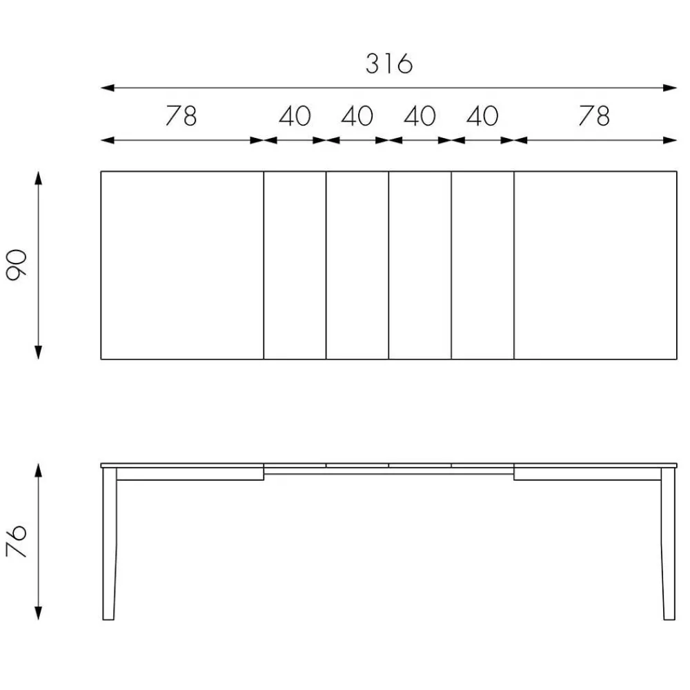Wohnen Teilmassiver Ausziehtisch Esche Cibiao in 2 Größen