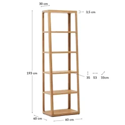 Wohnen Naturholzmöbel|Massivholzmöbel*Teilmassives Regal mit fünf offenen Fächern - Mercana