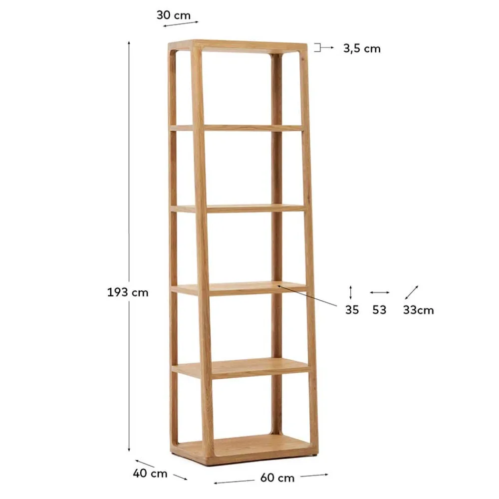 Wohnen Naturholzmöbel|Massivholzmöbel*Teilmassives Regal mit fünf offenen Fächern - Mercana