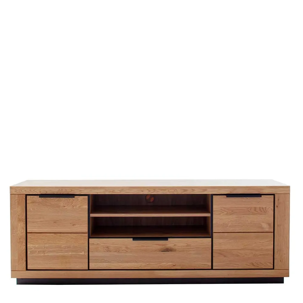 Wohnen Teilmassives TV Board in Wildeiche und Schwarz - Vlacoma