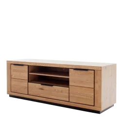 Wohnen Teilmassives TV Board in Wildeiche und Schwarz - Vlacoma