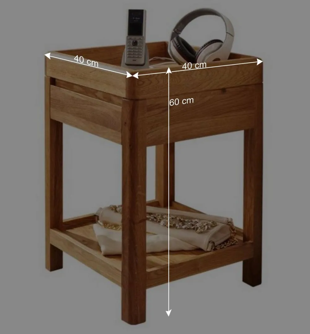 Wohnen Telefonkonsole aus Wildeiche Massivholz - Uvinessa