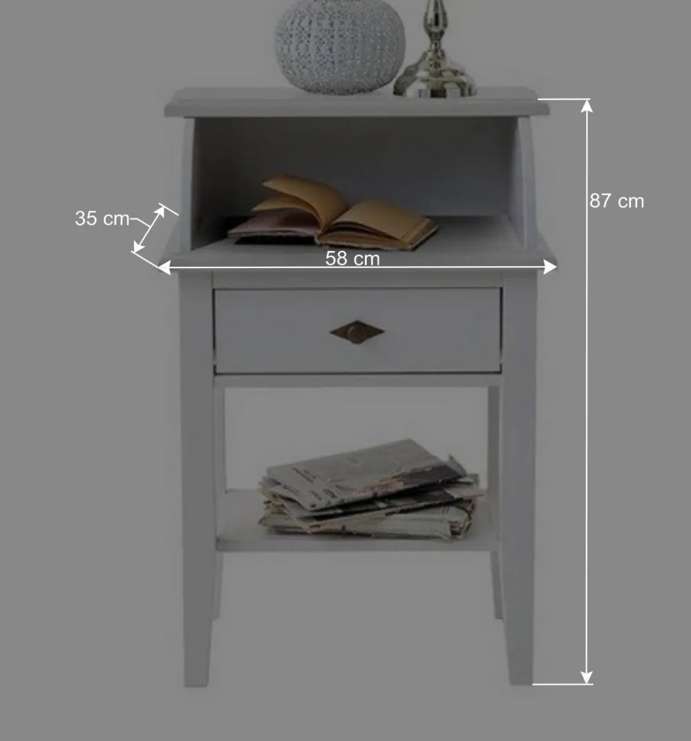 Wohnen Telefonschrank Satumare in Weiß