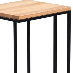 Wohnen Telefontisch mit Holzplatte Kernbuche Lowes & Metallgestell Schwarz