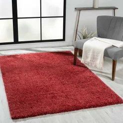 Wohnen Teppiche*Teppich Läufer in Dunkelrot Hochflor - Carina