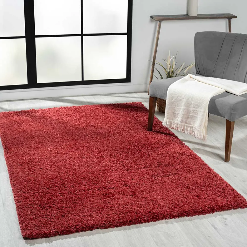 Wohnen Teppiche*Teppich Läufer in Dunkelrot Hochflor - Carina