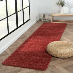 Wohnen Teppiche*Teppich Läufer in Dunkelrot Hochflor - Carina