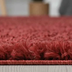 Wohnen Teppiche*Teppich Läufer in Dunkelrot Hochflor - Carina