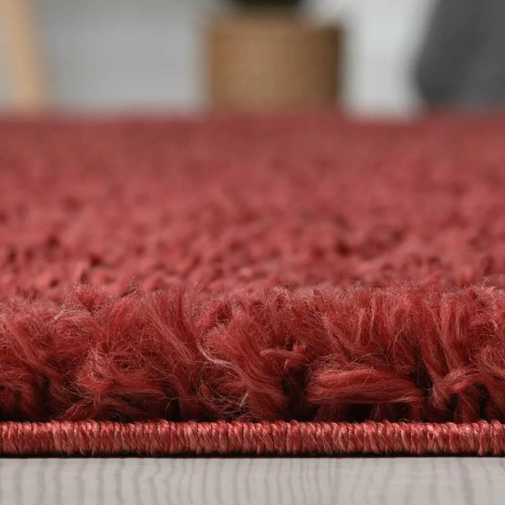 Wohnen Teppiche*Teppich Läufer in Dunkelrot Hochflor - Carina