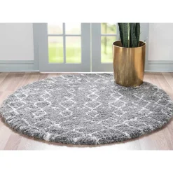 Wohnen Teppiche*Teppich mit 150 cm Durchmesser in Grau & Creme - Ossana