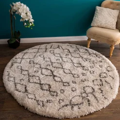 Wohnen Teppich mit hohem Flor - Durchmesser 150 cm - Osika