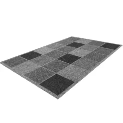 Wohnen Teppiche*Teppich mit Quadratmuster in Silbergrau Grau - Lydija