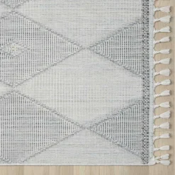 Wohnen Teppiche*Teppich mit Rauten Muster in Beige und Weiß - Nikolan