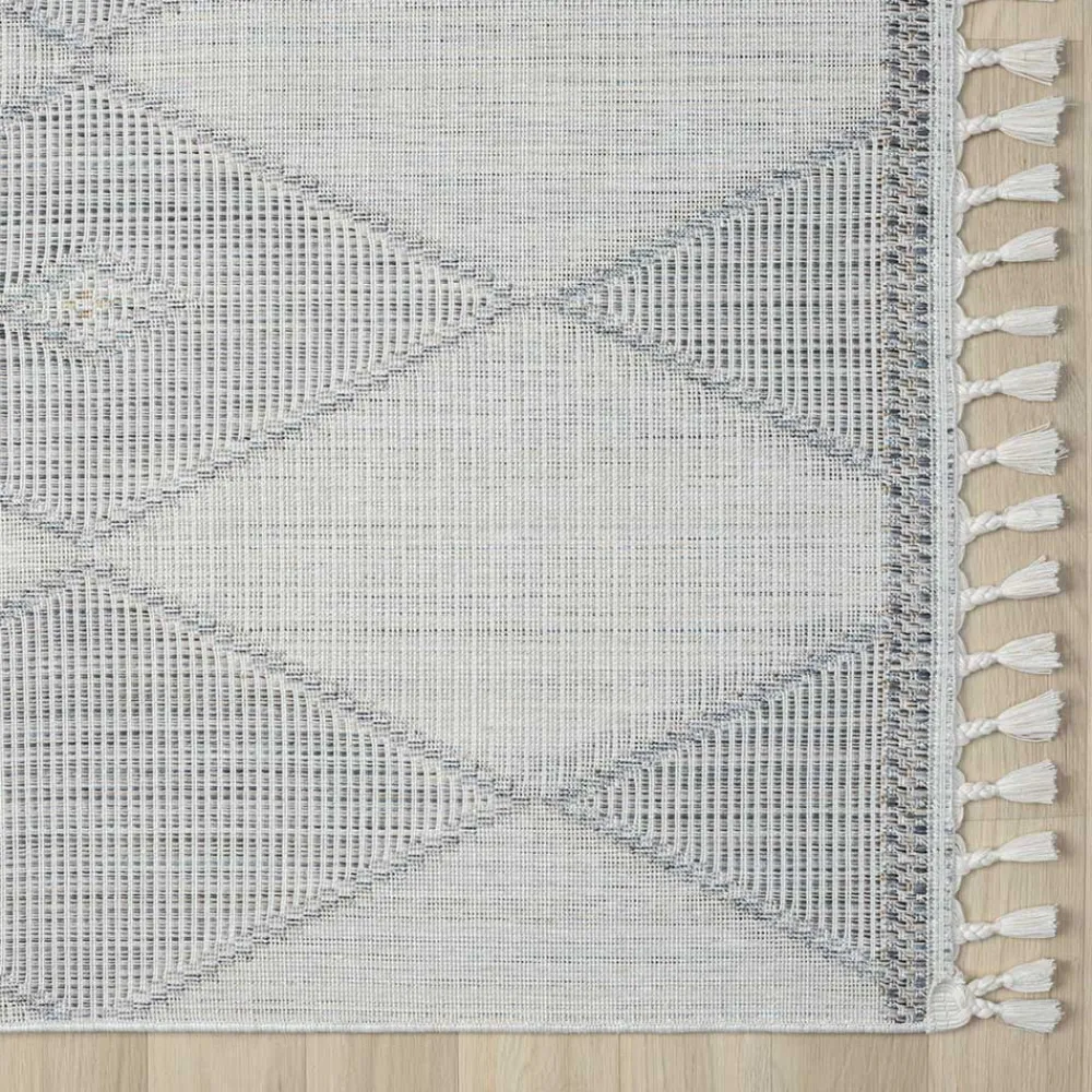 Wohnen Teppiche*Teppich mit Rauten Muster in Beige und Weiß - Nikolan