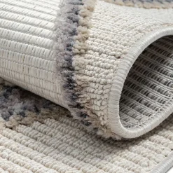 Wohnen Teppiche*Teppich mit Rauten Muster in Beige und Weiß - Nikolan