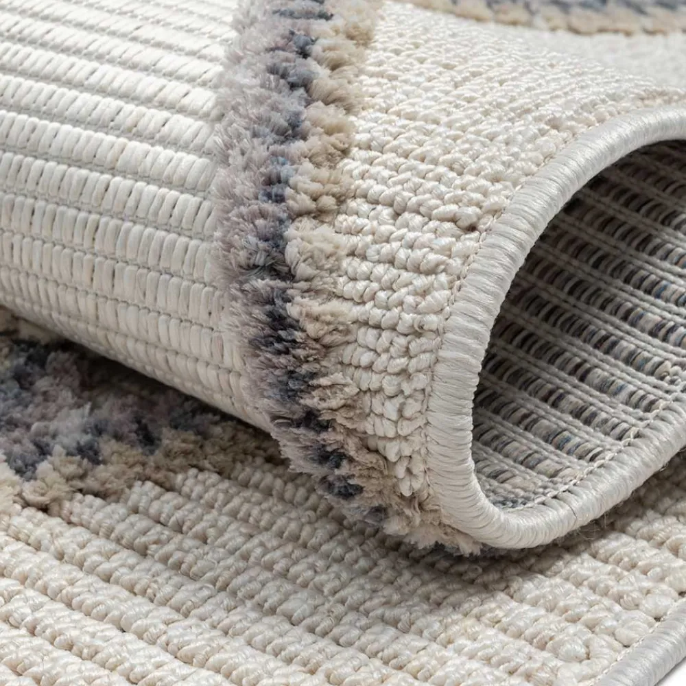 Wohnen Teppiche*Teppich mit Rauten Muster in Beige und Weiß - Nikolan