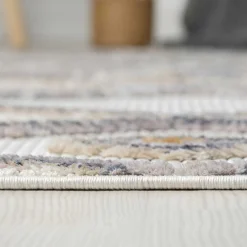 Wohnen Teppiche*Teppich mit Rauten Muster in Beige und Weiß - Nikolan