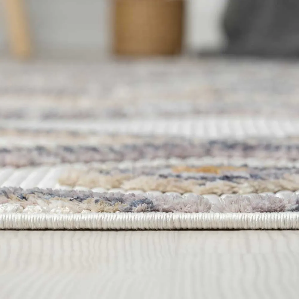 Wohnen Teppiche*Teppich mit Rauten Muster in Beige und Weiß - Nikolan