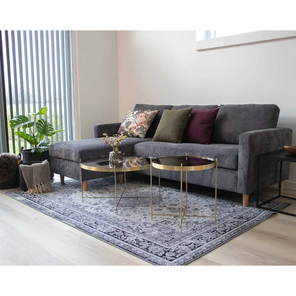 Wohnen Schwarze Möbel|Weiße Möbel*Teppich mit Vintage Orient Musterung - Langos