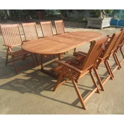 Wohnen Balkonmöbel|Terrassenmöbel*Terrassen Essgruppe Osilla mit Ausziehtisch (neunteilig)