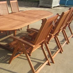 Wohnen Balkonmöbel|Terrassenmöbel*Terrassen Essgruppe Osilla mit Ausziehtisch (neunteilig)