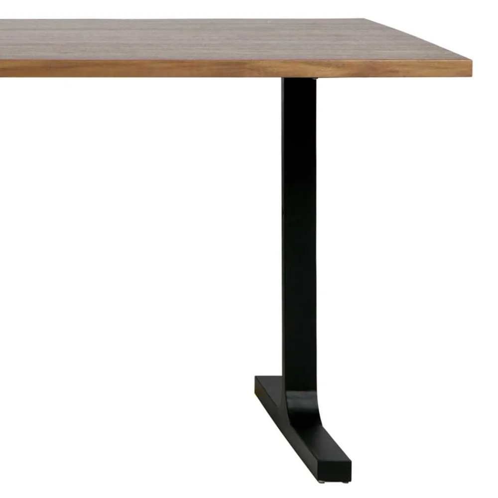 Wohnen T-Gestell Tisch in Nussbaum & Schwarz - Bastion