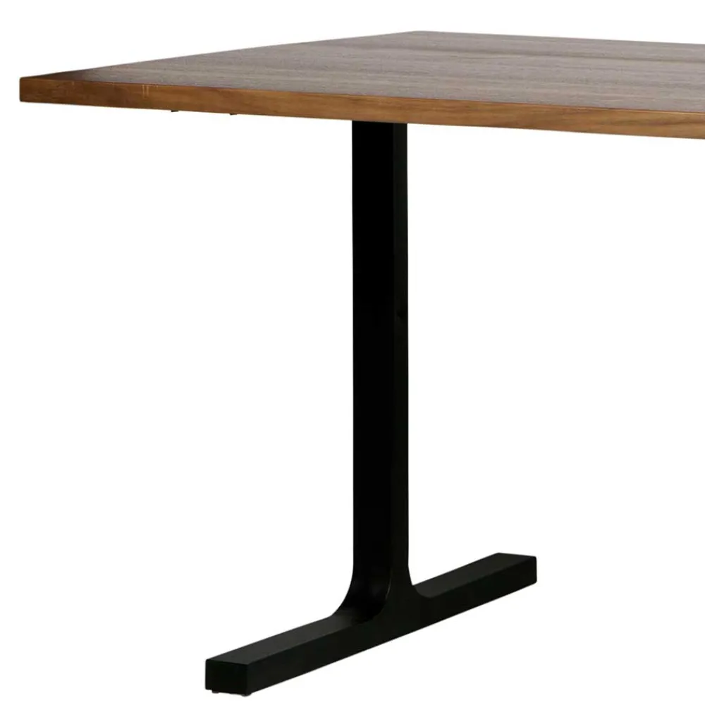 Wohnen T-Gestell Tisch in Nussbaum & Schwarz - Bastion